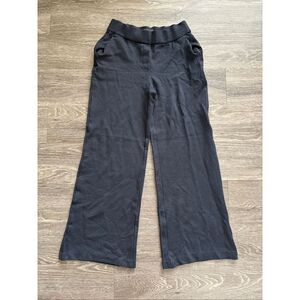 Theory Navy Blue Pinstripe Wide Leg Pull On Pants Size Small